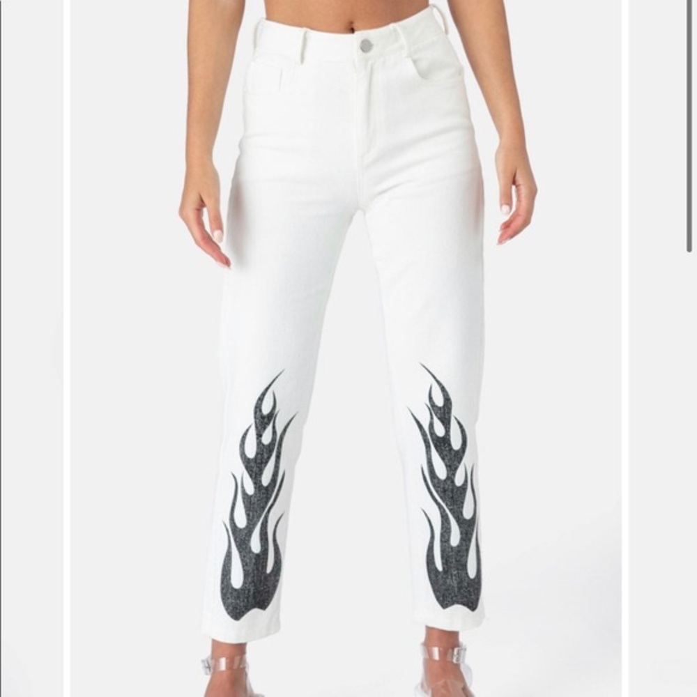 Adika White flame jeans worn once